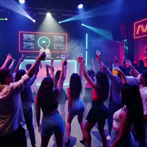 A crowded Nairobi dance floor at night